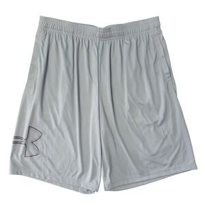 Light Grey/Black - Under Armour Men's Lightweight Tech Graphic Athletic Shorts,